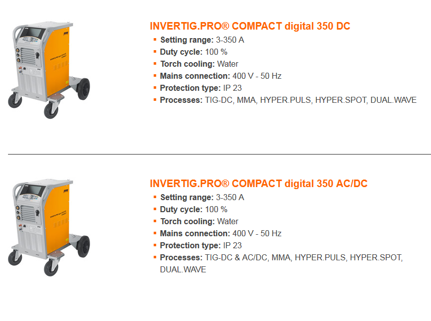 INVERTIG PRO® digital 350DC + AC DC -